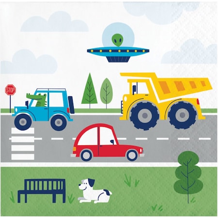 Creative Converting Transportation Time City Life Beverage Napkins, 192PK 372557